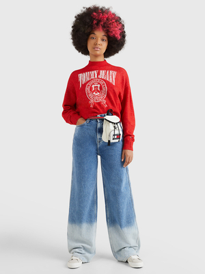 Tommy Jeans dámský červený svetr - XS (XNL)