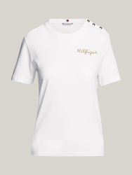 Tommy Hilfiger dámské bílé tričko - L (YBL)