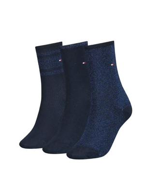 Tommy Hilfiger dámské modré ponožky 3 pack - 35 (001)