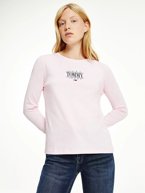 Tommy Jeans dámské světle růžové triko
