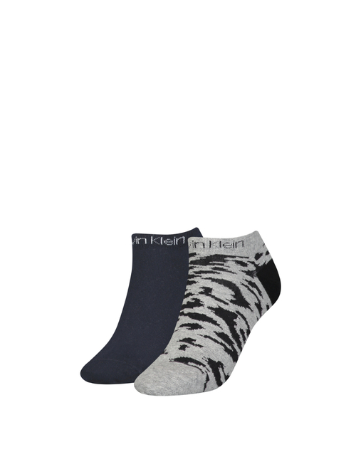 Calvin Klein dámské černo šedé ponožky 2 pack
