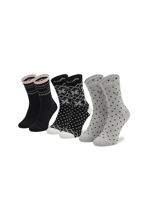 Calvin Klein dámské vzorované ponožky 3 pack