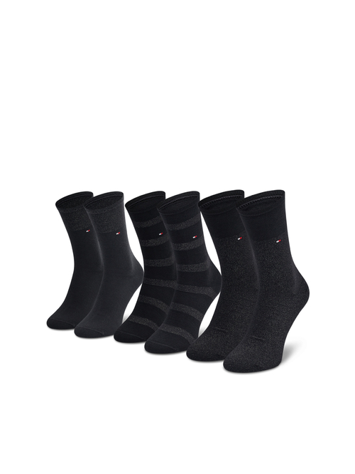 Tommy Hilfiger dámské černé ponožky 3pack