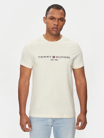 Tommy Hilfiger pánské krémové triko Logo