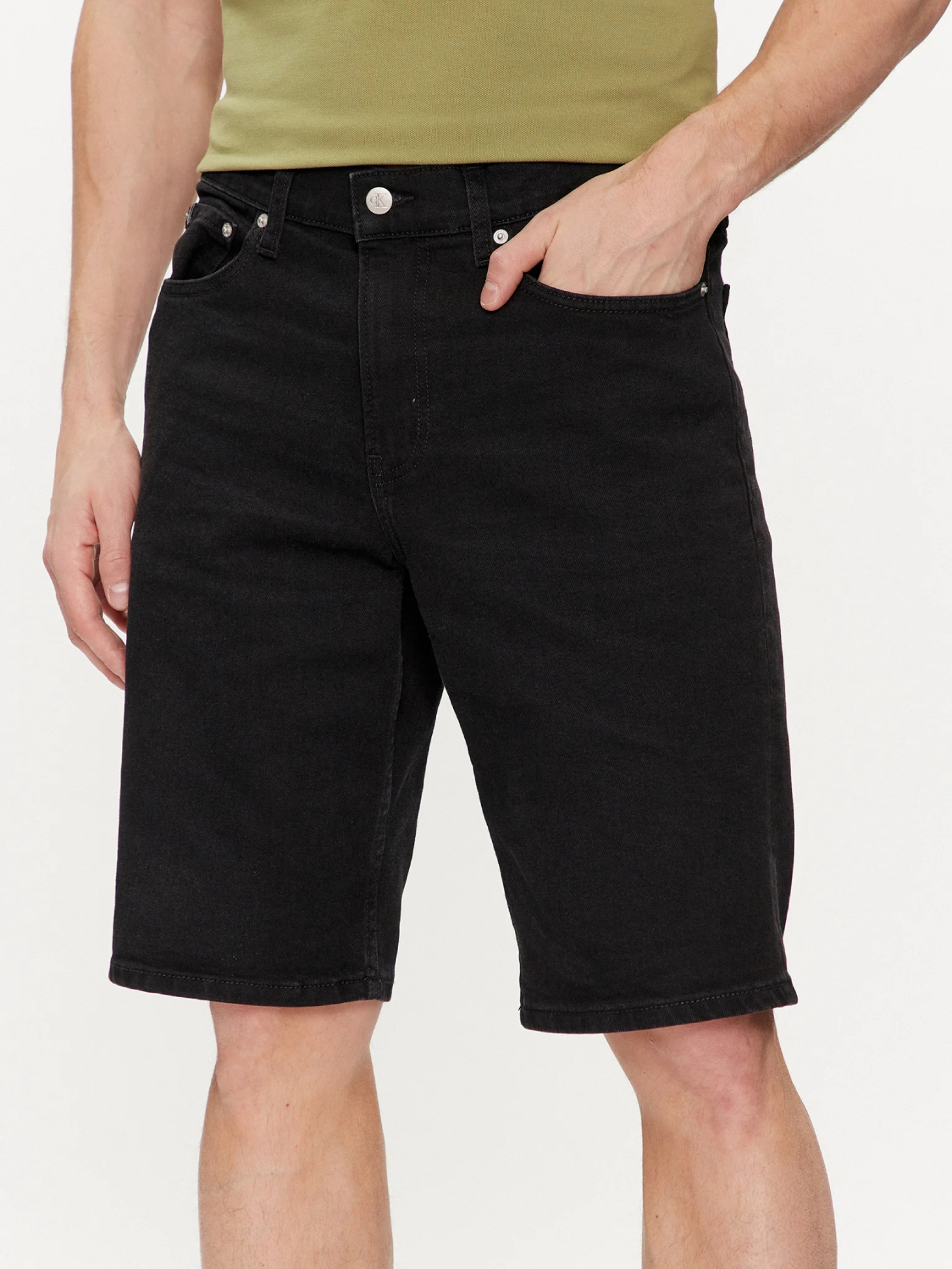 Calvin Klein pánské černé džínové šortky  - 36/NI (1BY)