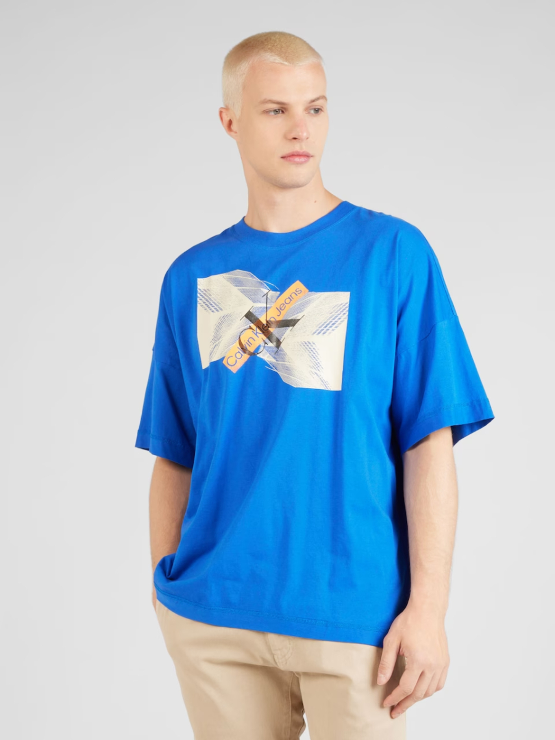 Calvin Klein pánské modré tričko - M (C6X)