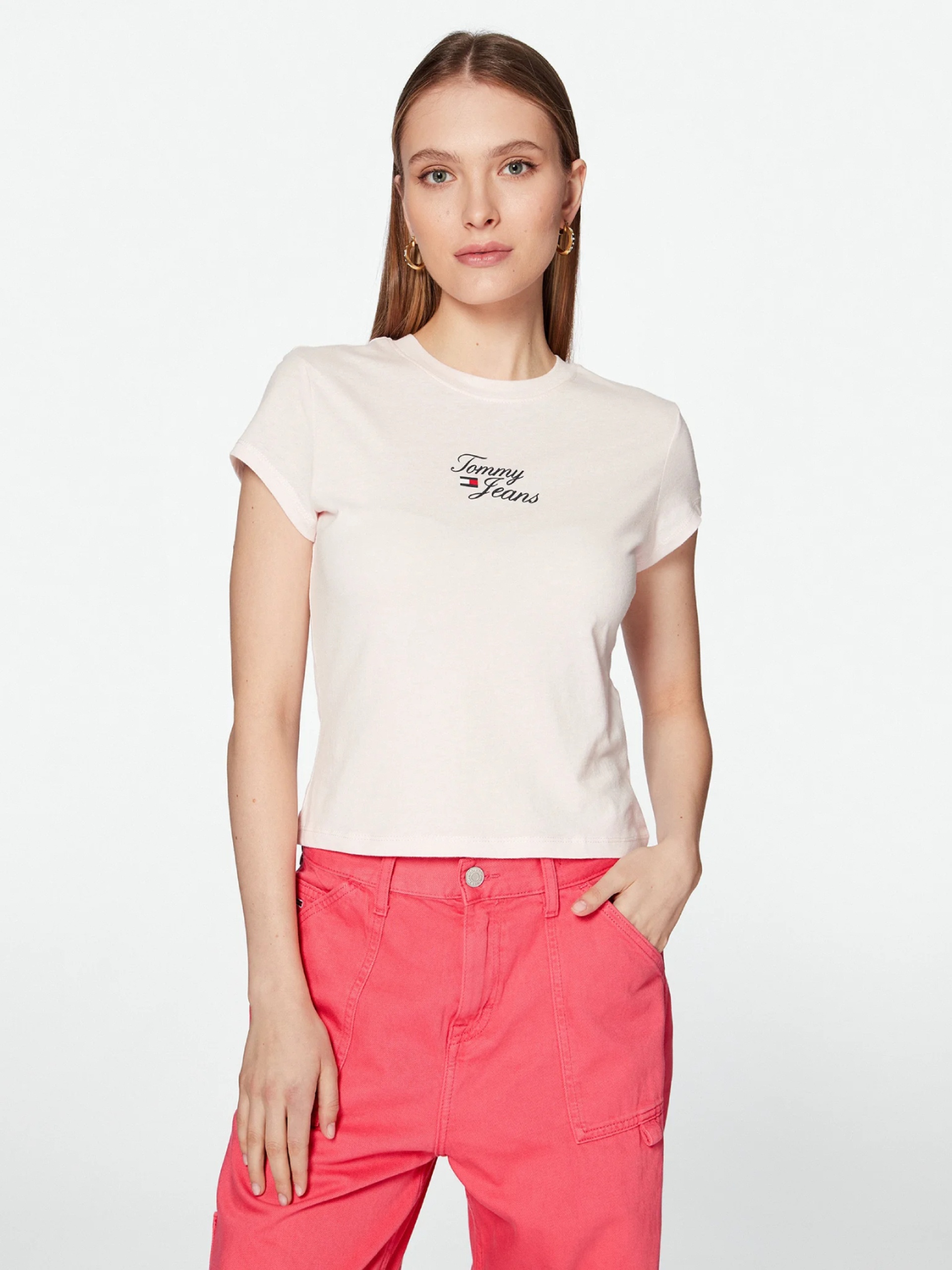 Tommy Jeans dámské světle růžové tričko - S (TJ9)