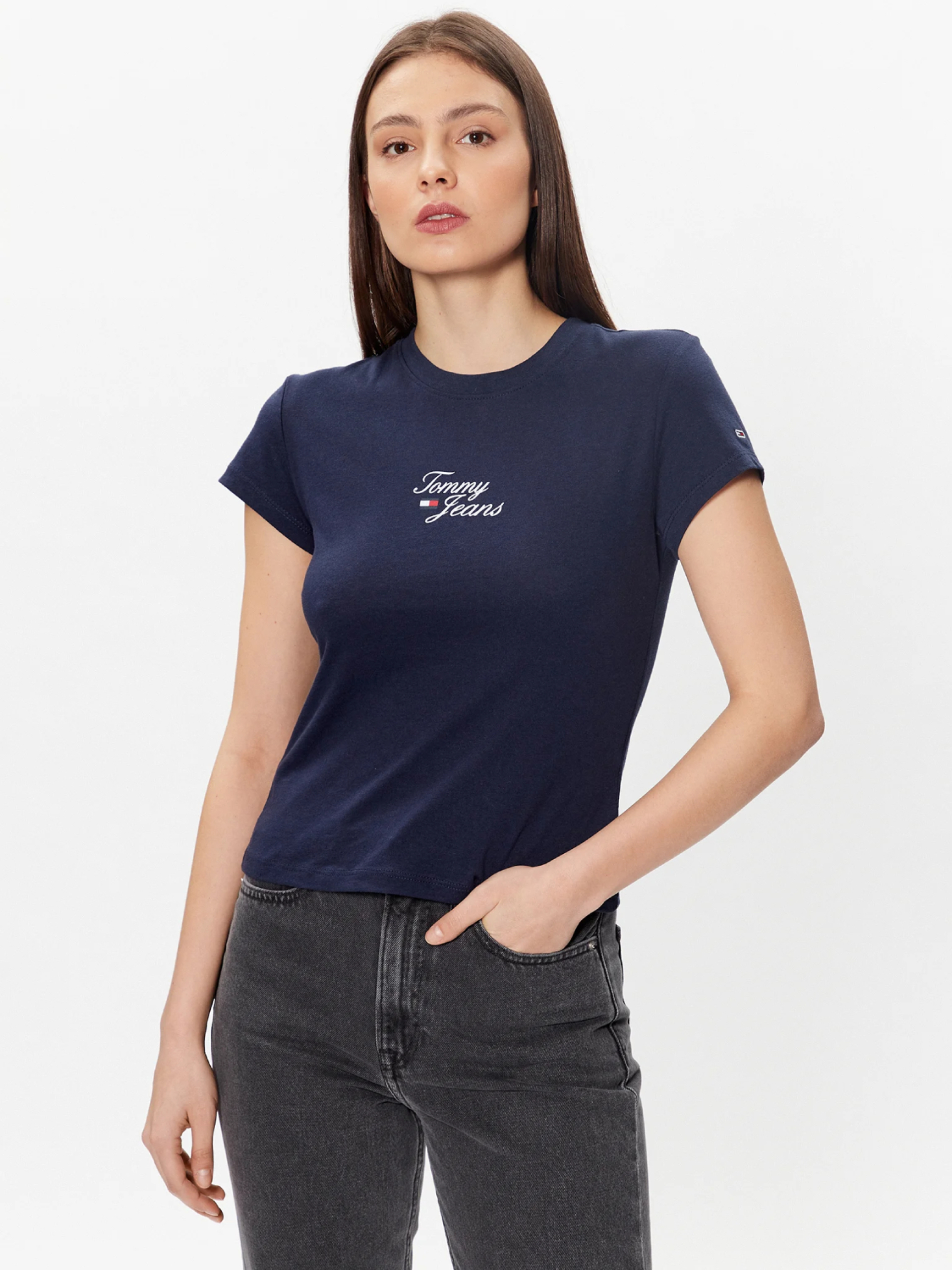 Tommy Jeans dámské tmavě modré tričko - XL (C87)