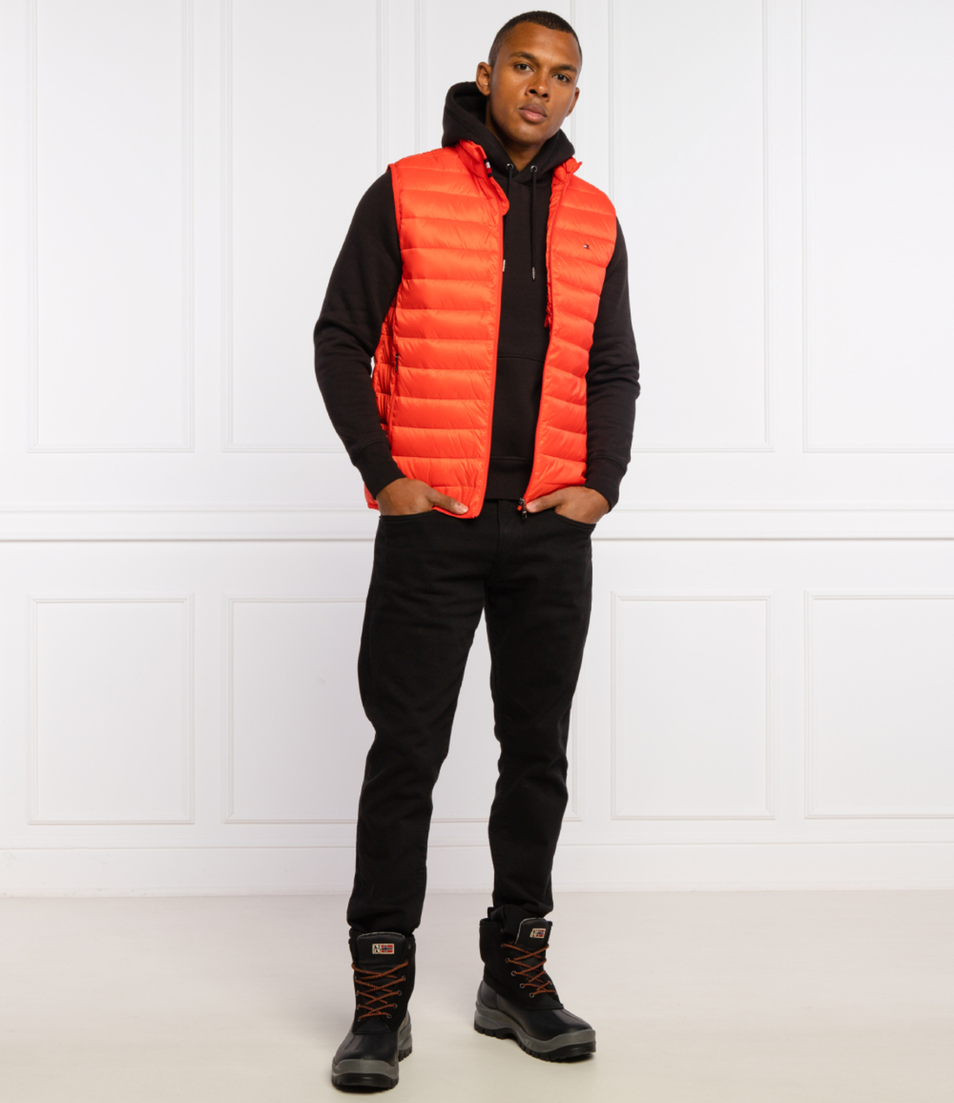 Tommy Hilfiger pánská oranžová vesta - XL (XJD)