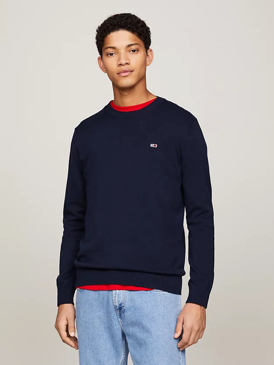 Tommy Jeans pánský tmavěmodrý svetr - XXXL (C1G)