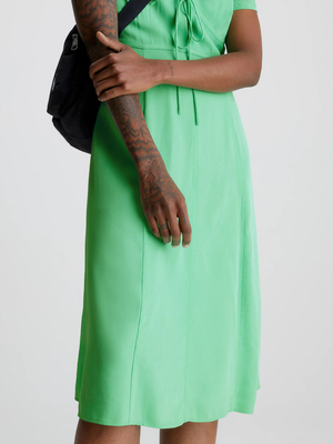 Calvin Klein dámské zelené šaty SHORT SLEEVE SEAMING DAY DRESS - M (L1C)