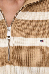 Tommy Hilfiger dámský pruhovaný svetr na zip - XS (0DB)