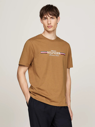 Tommy Hilfiger pánské hnědé tričko - S (HJW)