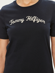 Tommy Hilfiger dámské tmavě modré tričko - L (DW5)
