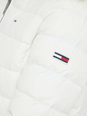 Tommy Jeans dámská bílá dlouhá bunda - S (YBL)