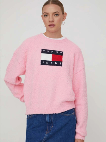 Tommy Jeans dámský růžový svetr