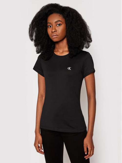 Calvin Klein dámské černé tričko Embroidery