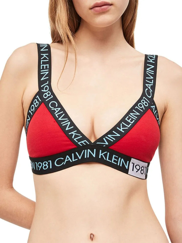 Calvin Klein dámská červená sportovní podprsenka