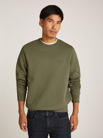 Tommy Hilfiger pásnká khaki zelená mikina